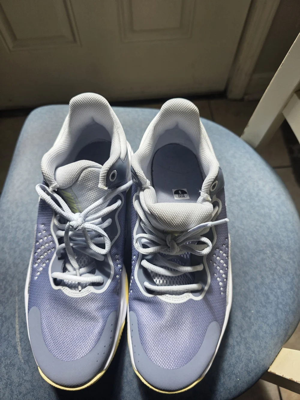 Nike Kids Sneakers in Light Blue with Yellow Trim